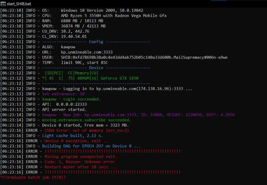 CUDA Error Error Message