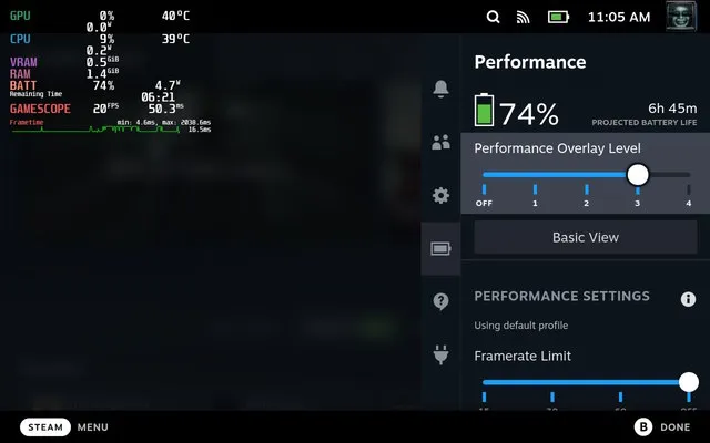 Level 3 Steam Deck Performance Overlay